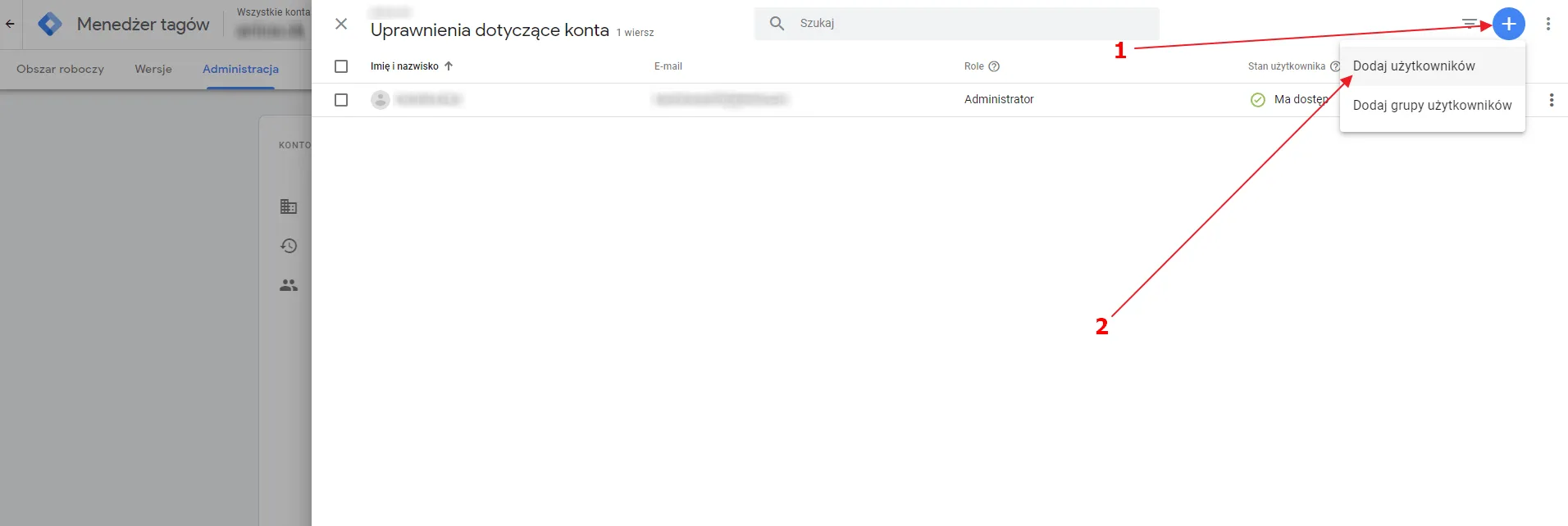 Google Tag Manager: Add users option