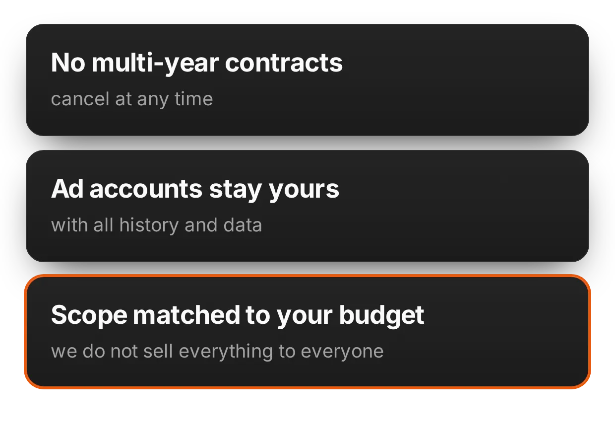 Flexible engagement, no long-term lock-in | adsfox, digital marketing agency