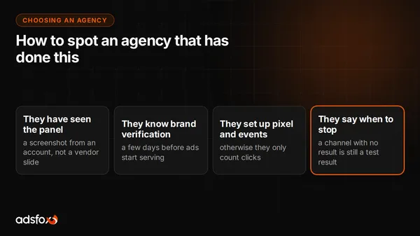 Cover for How to Choose a ChatGPT Ads Agency: 7 Questions to Ask