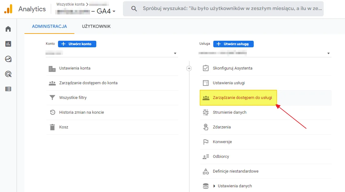 Linking Google Ads to GA4: property access