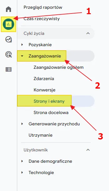 GA4 content grouping: Pages and screens report