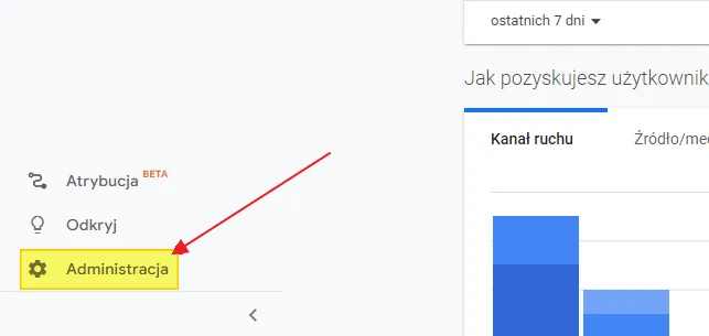 GA4 setup: Admin in Universal Analytics