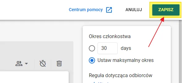 Creating a remarketing audience in GA4: save the audience