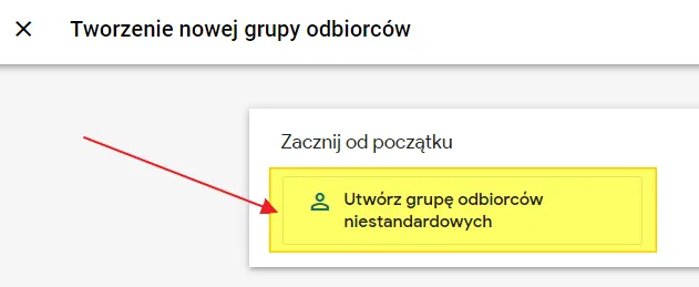 Creating a remarketing audience in GA4: create a custom audience