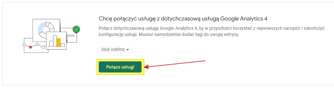 GA4 setup: Connect properties button