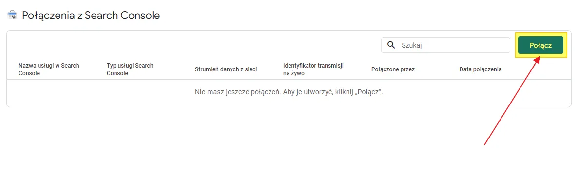 Linking Search Console to GA4: Link button