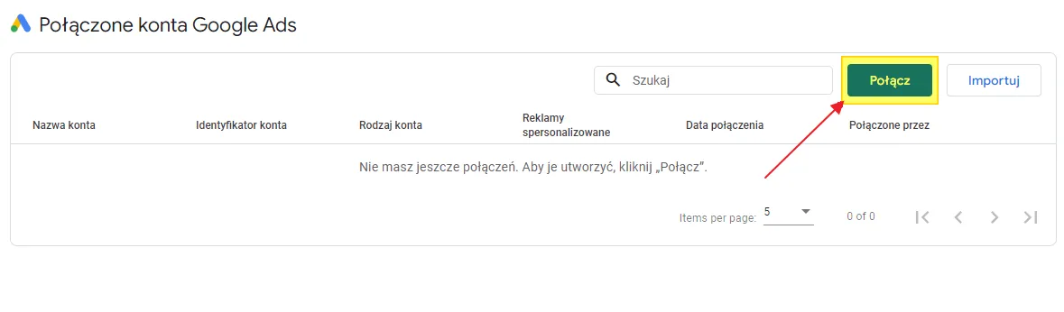 Linking Google Ads to GA4: Link button
