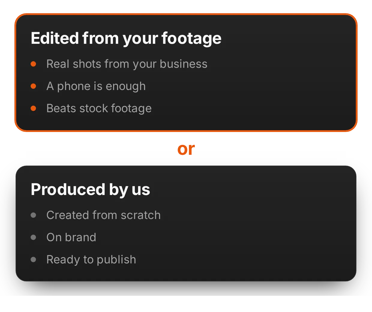 Video and static creative: from your footage or from us | adsfox, digital marketing agency